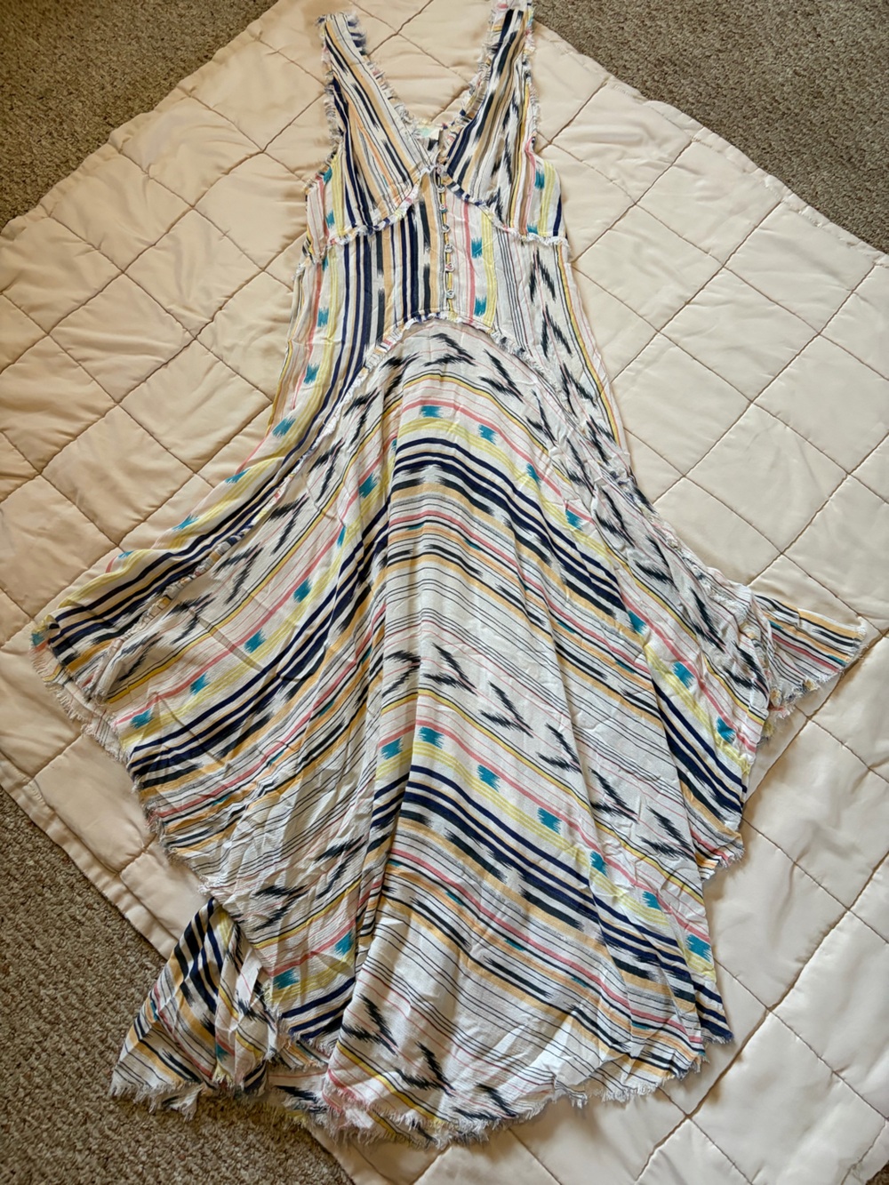 ZL Europe Striped Multicolor Boho Dress